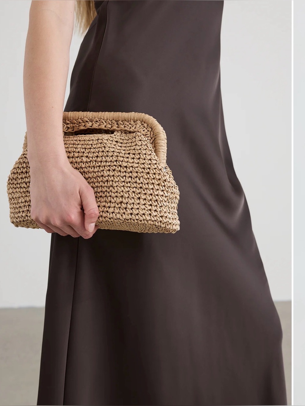 NWT Reitmans Structure Raffia beige Shoulder Bag Purse, Silver-tone Chain + gift